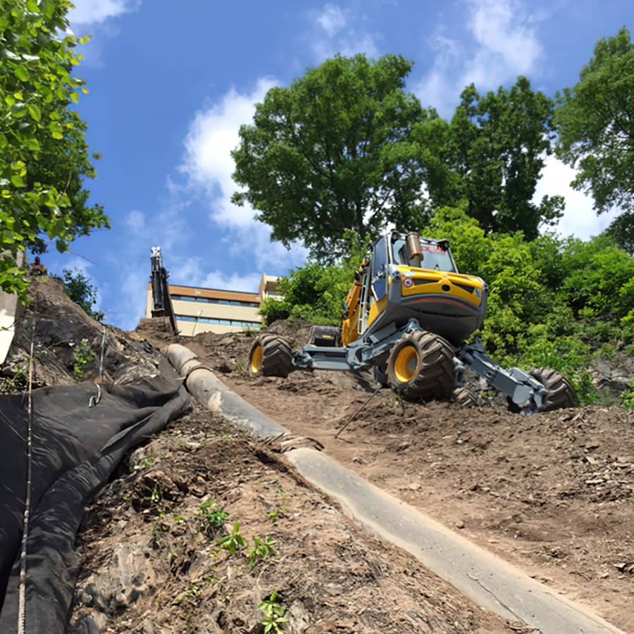 canalisation en pente